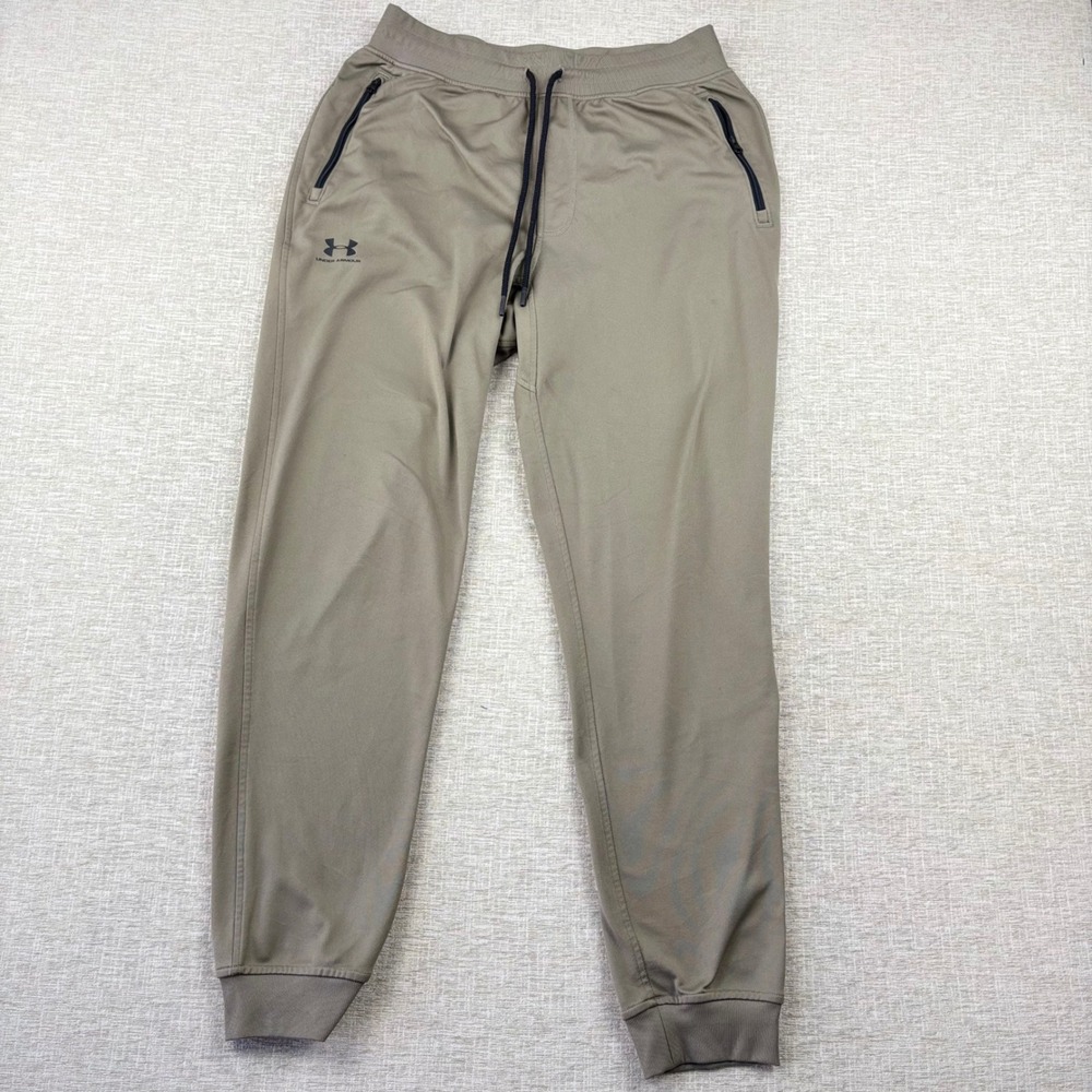 Under Armour ColdGear Mens Large Loose Fit Jogger Sweatpants Taupe Brown